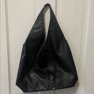 Donna Karan Black Leather Hobo Bag